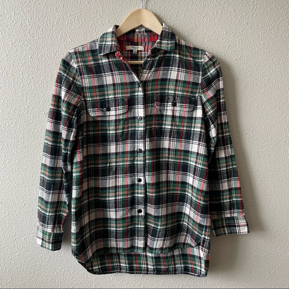Madewell Ex-Boyfriend Plaid Flannel Shirt Size XS Preppy New England Camping